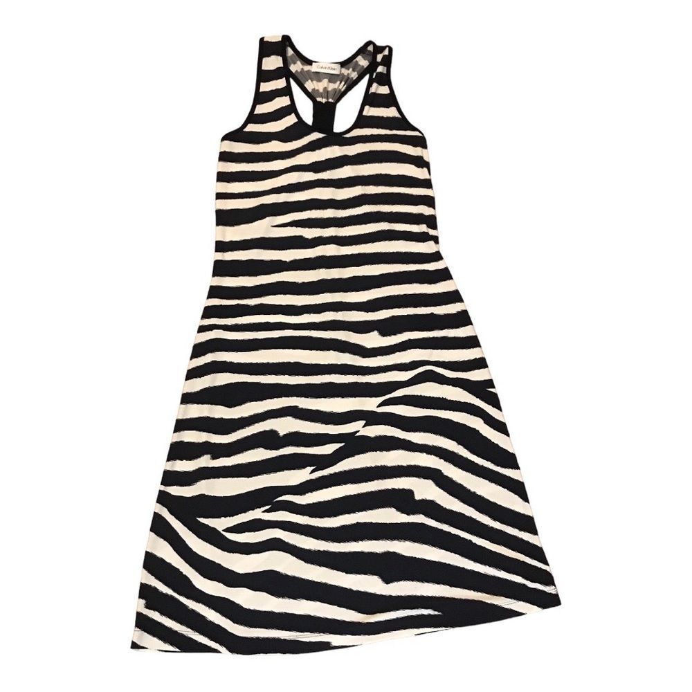 CALVIN KLEIN Dress/Cover-Up Slip On Stripes Navy/White Size Measures S